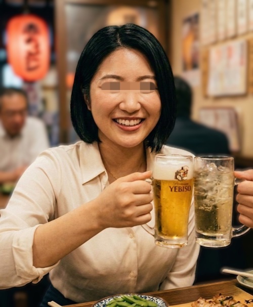 素人人妻と居酒屋で乾杯 SEX前